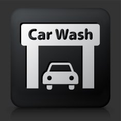 Black Square Button with Car Wash Icon N2