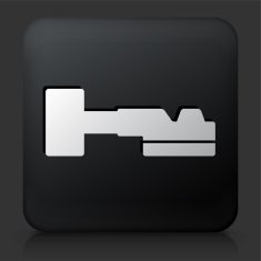 Black Square Button with Construction Tool Icon N3