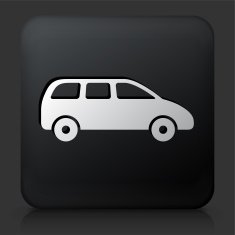 Black Square Button with Car Icon N4