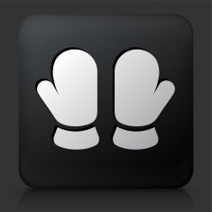Black Square Button with Baby Mittens N2
