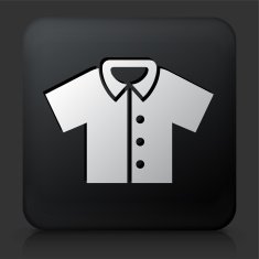 Black Square Button with Down Shirt N2