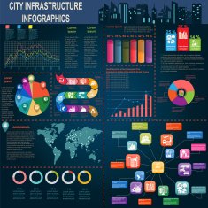 Set of elements infrastructure city vector infographics N13