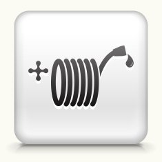 White Square Button with Garden Hose