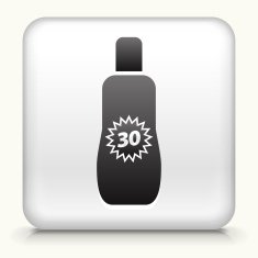 White Square Button with Sunblock