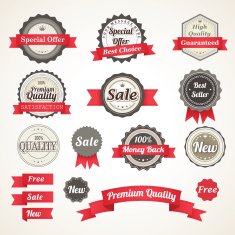 Vintage Labels and Ribbon Set N2