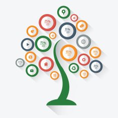 Tree Infographic design on white background vector