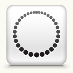 White Square Button with Necklace Icon