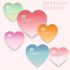 Heart shape tag infographics