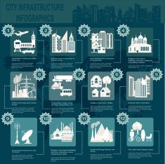 Set of elements infrastructure city vector infographics N14