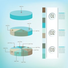 Infographic Option Tabs & Pie Charts