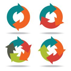 Set icons circle arrows N2