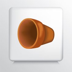 Round Icon With Terra Cotta Tipped Flower Pot