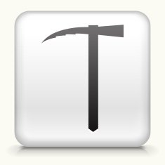 Square Button with Hammer Axe interface icon