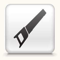 Square Button with Saw interface icon