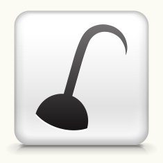 Square Button with Pirate Hook interface icon