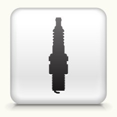 Square Button with Auto Part interface icon