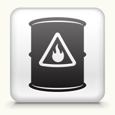 Square Button with Flamable Barrel interface icon