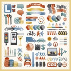 road traffic infographic icons