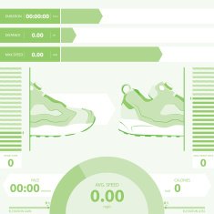 Vector running statistics infographic
