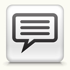 Square Button with Chat Bubble interface icon