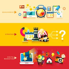 Colorful business strategy illustration