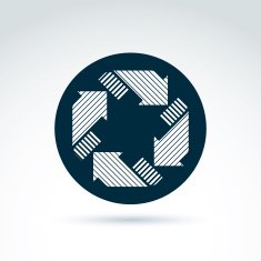 Loop sign vector abstract circulation and rotation icon