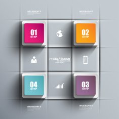 Abstract 3D paper Infographic N28