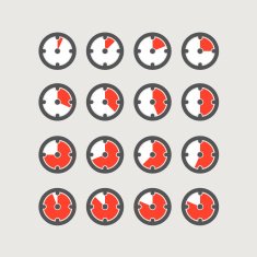 Different status of clocks Vector collection