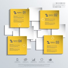 Abstract 3D paper Infographic N29