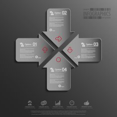 Abstract 3D paper Infographic N30