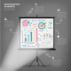 projection screen vector illustration infographics