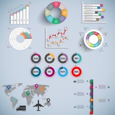 Set of Infographics vector design template N5