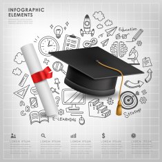 graduation concept vector illustration infographics N2