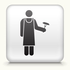 Square Button with Grill Person