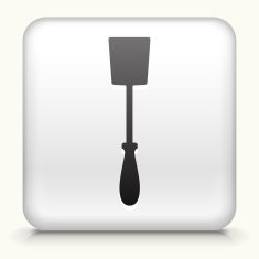 Square Button with Grill Spatula