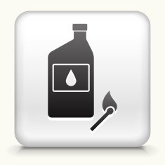Square Button with Lighter Fluid and Match