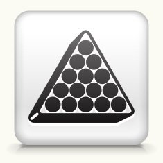Square Button with Billiards Triangle Setup