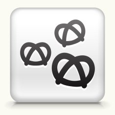 Square Button with Three Pretzels
