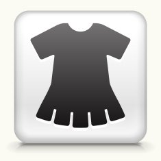 Square Button with Girl's Dress N2