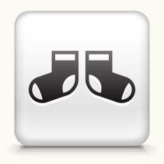 Square Button with Baby Socks
