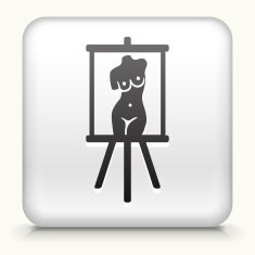 Square Button with woman Body on Canvas