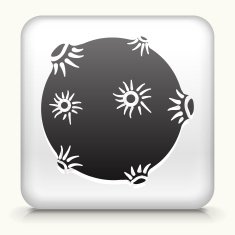 Square Button with Solar Flare