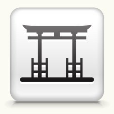 Square Button with Japanese Arch