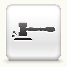 Square Button with Gavel