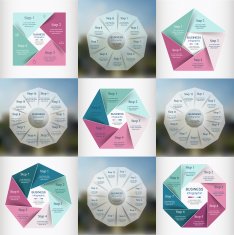 Collection of infographic templates for business N4