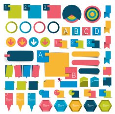 Big set infographics flat design buttons elements schems charts buttons
