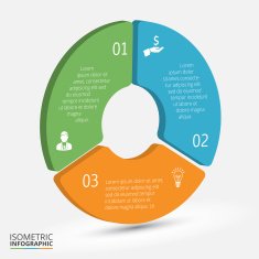 Vector isometric circle element for infographic N6