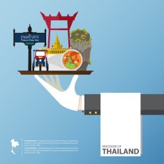 Thailand landmark global travel infographic in flat design N2
