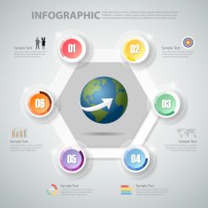 Design Infographic 6 steps template for bussiness concept N2