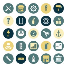 Flat design icons for industrial N3